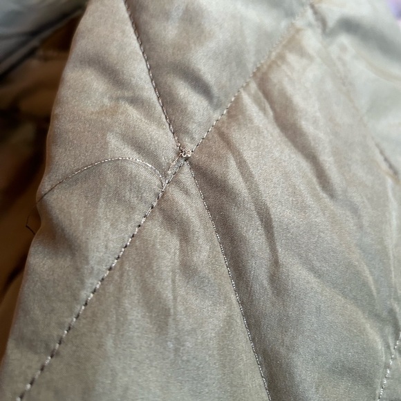 Topshop Quilted High Pile Fleece Trench coat olive/army green size 2 puff Sherpa - Picture 8 of 9